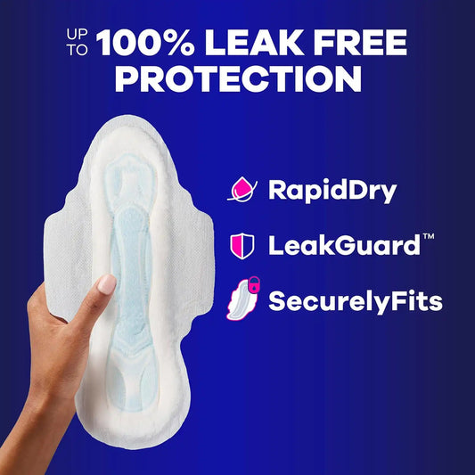 Always Maxi Overnight Feminine Pads with Wings for Women, Size 4, Overnight Absorbency, Unscented, Up to 100% Leak-Free Protection, 48 Count