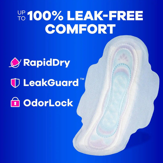 Always Ultra Thin Feminine Pads with Wings for Women, Size 3, Extra Long Super Absorbency, Unscented, Up to 100% Leak-Free Protection, 68 Count