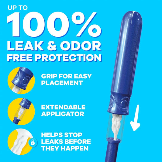 Tampax Compact Pearl Tampons for Women, with LeakGuard Braid & Extendable Applicator, Super Absorbency, Compact Extendable Applicator, Unscented, 32 Count